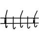Вешалка настенная "Стандарт 2/5", 220х475х95 мм, 5 крючков, металл, черная главное фото в маленьком размере