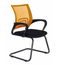 Кресло Бюрократ CH-695N-AV/OR/TW-11 на полозьях оранжевый TW-38-3 сиденье черный TW-11