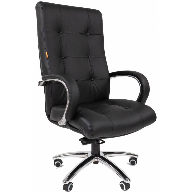 Офисное кресло Chairman 424 Россия черная кожа главное фото