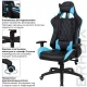 Игровое кресло  "GT Master GM-110", две подушки, экокожа, черное/голубое, 531928. Фото товара с разных ракурсов.