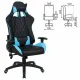 Игровое кресло  "GT Master GM-110", две подушки, экокожа, черное/голубое, 531928. Фото товара с разных ракурсов.